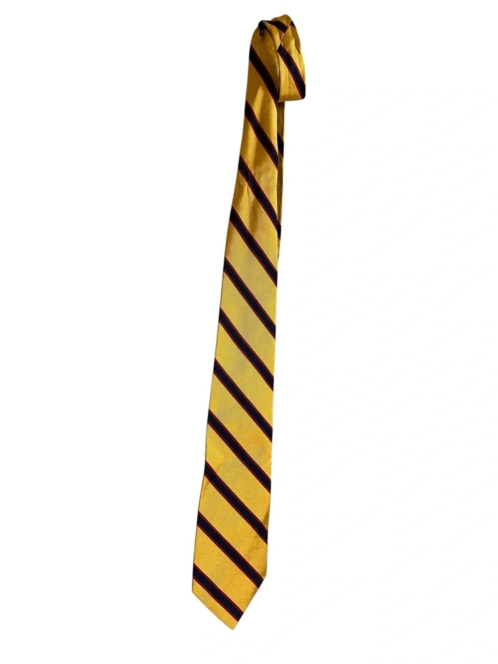 Polo by Ralph Lauren Yellow Navy and Red Diagonal Stripe Tie
